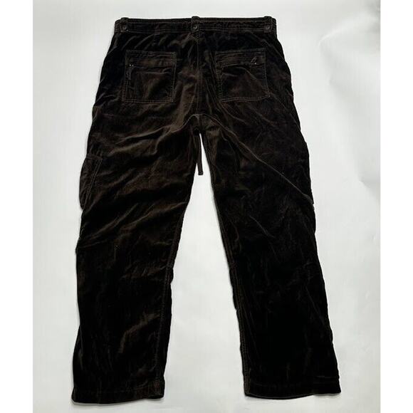 Sundance Womens Pants Size P14 Petite Brown Cargo Velvet Zipper Hem Drawstring - Picture 10 of 11